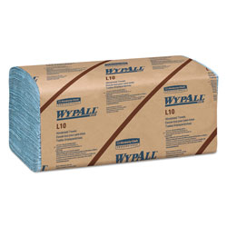 WypAll® L10 Windshield Wipers, Banded, 2-Ply, 9.38 x 10.25, Light Blue, 140/Pack, 16 Packs/Carton