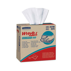 WypAll® General Clean X60 Cloths, POP-UP Box, 8.34 x 16.8, White, 118/Box