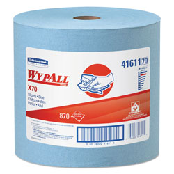 WypAll® X70 Cloths, Jumbo Roll, 12.4 x 12.2, Blue, 870/Roll