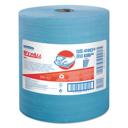 WypAll® Power Clean X80 Heavy Duty Cloths, Jumbo Roll, 12.4 x 12.2, Blue, 475/Roll