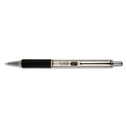 Zebra Pen F-402 Retractable Ballpoint Pen, 0.7mm, Black Ink, Stainless Steel/Black Barrel (ZEB29210)