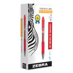 Zebra Pen Gel Ink Pen, Retractable, Medium Point, .7mm, Red