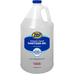 Zep Commercial® Hand Sanitizer Gel, Clean Scent, 1 gal (3.8 L), Kill Germs, Hand, Clear, Residue-free
