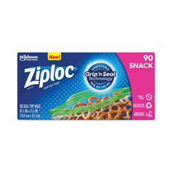 Ziploc® Seal Top Snack Bags, 10 oz, 6.5 in x 3.25 in, Clear, 90/Box