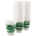 Dart Horizon Hot/Cold Foam Drinking Cups, 12oz, Green/White, 25/Bag, 40 Bags/Carton view 2