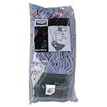 Rubbermaid Web Foot Wet Mop Head, Shrinkless, Cotton/Synthetic, Blue, Medium, 6/Carton view 1