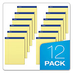 Ampad Perforated Writing Pads, Wide/Legal Rule, 50 Canary-Yellow 8.5 x 11.75 Sheets, Dozen view 2