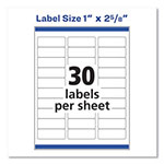 Avery Easy Peel White Address Labels w/ Sure Feed Technology, Laser Printers, 1 x 2.63, White, 30/Sheet, 25 Sheets/Pack view 2