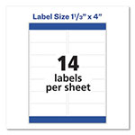 Avery Easy Peel White Address Labels w/ Sure Feed Technology, Laser Printers, 1.33 x 4, White, 14/Sheet, 25 Sheets/Pack view 1