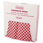 Bagcraft Grease-Resistant Paper Wraps and Liners, 12 x 12, Red Check, 1000/Box, 5 Boxes/Carton view 1