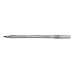 Bic Round Stic Xtra Precision Stick Ballpoint Pen, 0.8mm, Black Ink, Smoke Barrel, Dozen view 1