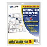 C-Line Tabbed Business Card Binder Pages, 20 Cards Per Letter Page, Clear, 5 Pages view 2