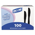 Dixie Plastic Tableware, Heavy Mediumweight Knives, Black, 100/Box, 10 Boxes/Carton view 1