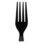 Dixie Plastic Cutlery, Heavyweight Forks, Black, 1,000/Carton view 3