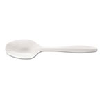 Dixie Plastic Cutlery, Mediumweight Teaspoons, White, 1,000/Carton view 1