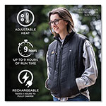 Ergodyne N-Ferno 6495 Rechargeable Heated Vest with Batter Power Bank, Fleece/Polyester, Medium, Black view 4