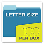 Pendaflex Colored File Folders, 1/3-Cut Tabs, Letter Size, Blue/Light Blue, 100/Box view 4