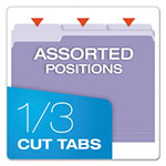 Pendaflex Colored File Folders, 1/3-Cut Tabs, Letter Size, Lavender/Light Lavender, 100/Box view 1