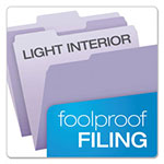 Pendaflex Colored File Folders, 1/3-Cut Tabs, Letter Size, Lavender/Light Lavender, 100/Box view 2