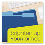 Pendaflex Colored File Folders, 1/3-Cut Tabs, Letter Size, Navy Blue/Light Blue, 100/Box view 5