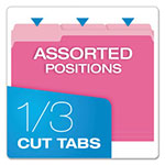 Pendaflex Colored File Folders, 1/3-Cut Tabs, Letter Size, Pink/Light Pink, 100/Box view 1