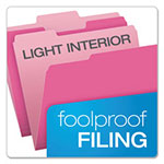 Pendaflex Colored File Folders, 1/3-Cut Tabs, Letter Size, Pink/Light Pink, 100/Box view 2