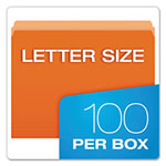 Pendaflex Colored File Folders, Straight Tab, Letter Size, Orange/Light Orange, 100/Box view 4