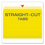 Pendaflex Colored File Folders, Straight Tab, Letter Size, Yellowith Light Yellow, 100/Box view 1