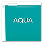 Pendaflex Colored Reinforced Hanging Folders, Letter Size, 1/5-Cut Tab, Aqua, 25/Box view 2