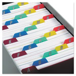 Oxford Durable Poly A-Z Card Guides, 1/5-Cut Top Tab, A to Z, 3 x 5, Assorted Colors, 25/Set view 2