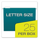 Pendaflex Colored Hanging Folders, Letter Size, 1/5-Cut Tab, Teal, 25/Box view 4