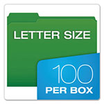 Pendaflex Double-Ply Reinforced Top Tab Colored File Folders, 1/3-Cut Tabs, Letter Size, Bright Green, 100/Box view 5