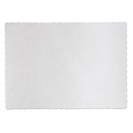 Hoffmaster Knurl Embossed Scalloped Edge Placemats, 9.5 x 13.5, White, 1,000/Carton view 1
