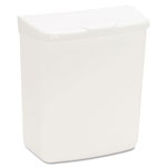 Hospeco Wall Mount Sanitary Napkin Receptacle-ABS, PPC Plastic, 1gal, White view 1