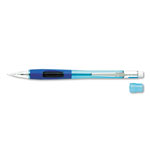 Pentel Quicker Clicker Mechanical Pencil, 0.5 mm, HB (#2.5), Black Lead, Transparent Blue Barrel view 1