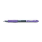 Pilot G2 Premium Retractable Gel Pen, 0.7mm, Purple Ink, Smoke Barrel, Dozen view 1