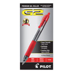 Pilot G2 Premium Retractable Gel Pen, 1mm, Red Ink, Smoke Barrel, Dozen view 1