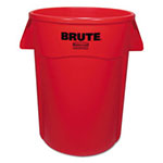 Rubbermaid Vented Round Brute Container, 44 gal, Plastic, Red view 1