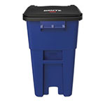 Rubbermaid Square Brute Rollout Container, 50 gal, Molded Plastic, Blue view 1