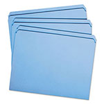 Smead Reinforced Top Tab Colored File Folders, Straight Tab, Letter Size, Blue, 100/Box view 3
