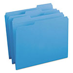 Smead Reinforced Top Tab Colored File Folders, 1/3-Cut Tabs, Letter Size, Blue, 100/Box view 1