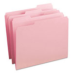 Smead Reinforced Top Tab Colored File Folders, 1/3-Cut Tabs, Letter Size, Pink, 100/Box view 1