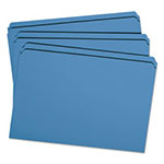 Smead Reinforced Top Tab Colored File Folders, Straight Tab, Legal Size, Blue, 100/Box view 1