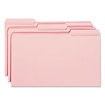 Smead Reinforced Top Tab Colored File Folders, 1/3-Cut Tabs, Legal Size, Pink, 100/Box view 1