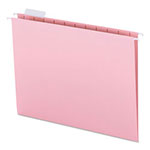 Smead Colored Hanging File Folders, Letter Size, 1/5-Cut Tab, Pink, 25/Box view 1