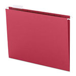 Smead Colored Hanging File Folders, Letter Size, 1/5-Cut Tab, Red, 25/Box view 1