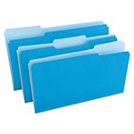 Universal Deluxe Colored Top Tab File Folders, 1/3-Cut Tabs: Assorted, Legal Size, Blue/Light Blue, 100/Box view 1