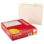 Universal Top Tab Manila File Folders, 1/3-Cut Tabs, Assorted Positions, Letter Size, 11 pt. Manila, 100/Box view 1
