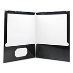 Universal Laminated Two-Pocket Folder, Cardboard Paper, 100-Sheet Capacity, 11 x 8.5, Black, 25/Box view 1