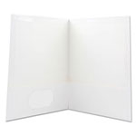 Universal Laminated Two-Pocket Portfolios, Cardboard Paper, 100-Sheet Capacity, 11 x 8.5, White, 25/Box view 1